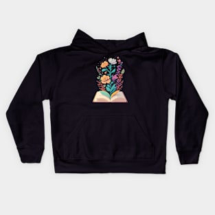 Flowers growing from book Kids Hoodie